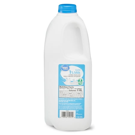 product image of Great Value 1% Low-Fat Milk, Half Gallon, 64 fl oz