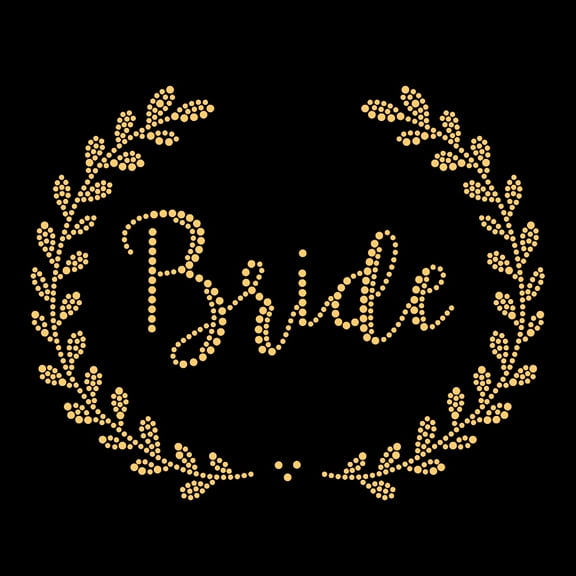 Bride Laurel Gold Iron-on Rhinestud Transfer