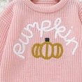 thumbnail image 4 of NOLDARES Halloween Clothes Sweater Toddler Baby Boy Girl Pumpkin Face Sweater Warm Pullover Sweatshirt Knitwear Fall Winter Clothes(Pink,5-6 Years), 4 of 7