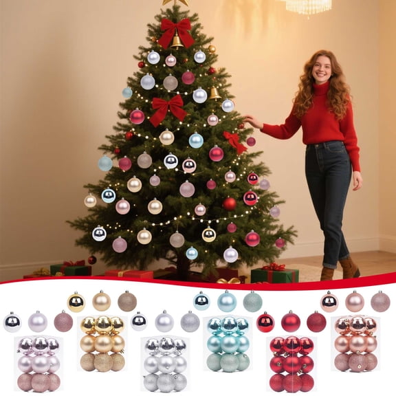Viflosae Xl Christmas Ornaments Balls Brown Ornaments for Christmas Tree Christmas Decorations Indoor 12PCS Christmas Tree Bauble Hanging Home Party Ornament Decor 6CM
