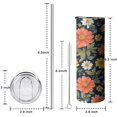 thumbnail image 5 of 20oz Pioneer Flower Skinny Tumblers Stainless Steel Tumbler with Lid and Straw,Vacuum Insulated Double Wall Travel Tumbler Cups with Cleaning Brush for Coffee,Tea, 5 of 6