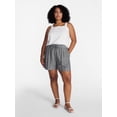 thumbnail image 2 of Time and Tru Women's Linen Blend Shorts, Sizes XS-XXXL, 2 of 6