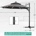 thumbnail image 4 of Autlaycil 10' Patio Cantilever Umbrella with Solar Lights, 5 Years Fade Resistance, Aluminum Offset Umbrella with 360-degree Rotation, Grey, 4 of 6