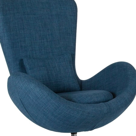 Flash Furniture - Egg Series Side Reception Chair with Bowed Seat - Blue Fabric