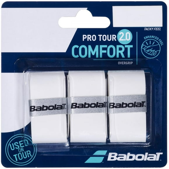 Overgrip Babolat Pro Tour 2.0 Comfort White, paquete de 3