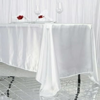 Efavormart 72x120" Rectangle WHITE Wholesale SATIN Tablecloth Banquet Linen Wedding Party Restaurant Tablecloth