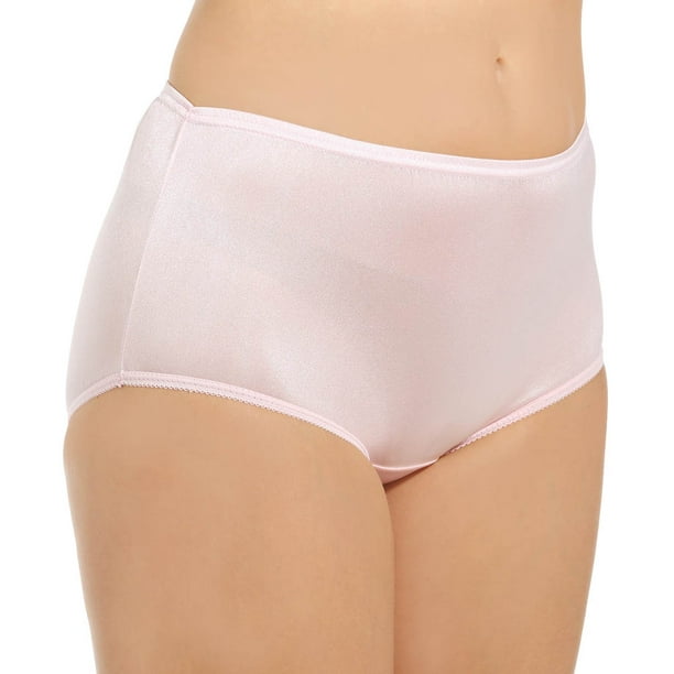 Shadowline Women's Nylon Classics Hi-Leg Brief Panty 17842 5 White at   Women's Clothing store: Briefs Underwear