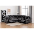 thumbnail image 4 of Ilia Two Tone Faux Leather Reclining Sectional with Console  & Cup Holder, 4 of 13