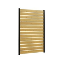 6ft H x 4ft W Surface Mount Slatted Wood Privacy Screen, Outdoor Privacy Wall, Fence Panels for Outside Patio Balcony or Deck, Wood Fence Panel, Decorative Screen, Enclo EC18046