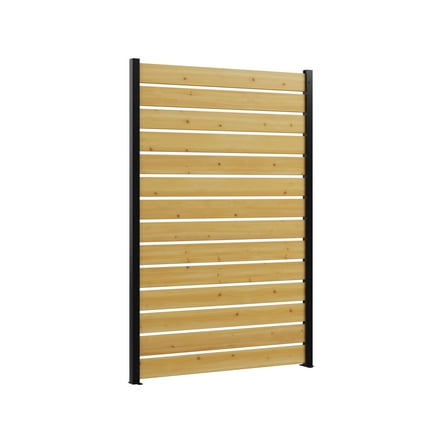 6ft H x 4ft W Surface Mount Slatted Wood Privacy Screen, Outdoor Privacy Wall, Fence Panels for Outside Patio Balcony or Deck, Wood Fence Panel, Decorative Screen, Enclo EC18046
