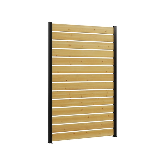 6ft H x 4ft W Surface Mount Slatted Wood Privacy Screen, Outdoor Privacy Wall, Fence Panels for Outside Patio Balcony or Deck, Wood Fence Panel, Decorative Screen, Enclo EC18046