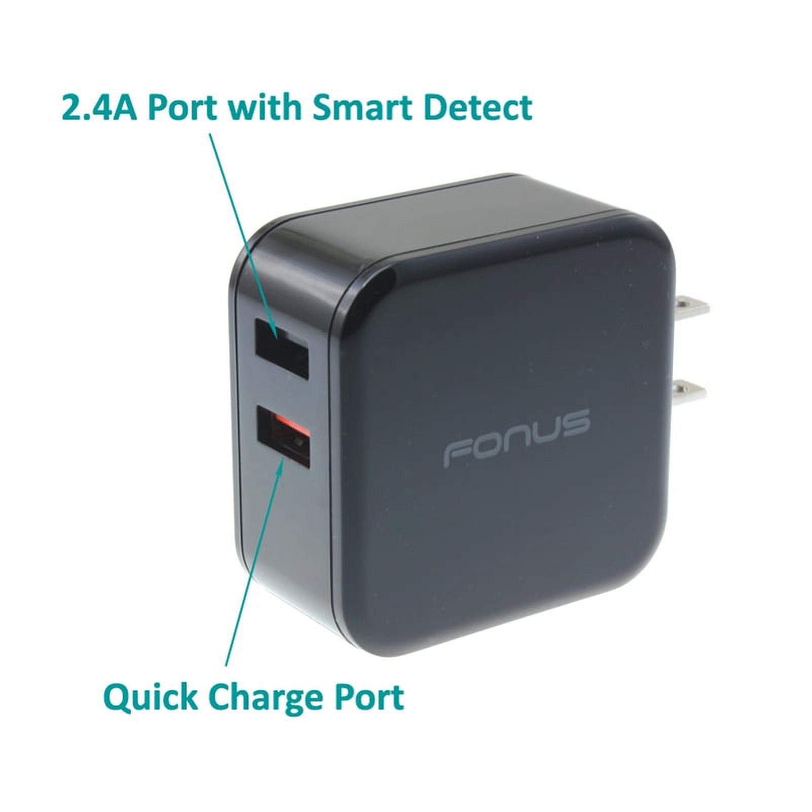 10W Fast Wireless Charger Charging Slim Pad w 30W Adaptive Fast 2-Port Home Wall Travel AC USB Charger L1G for Motorola Droid Turbo, Google Nexus 6, 2 Mini MAXX - Nokia 8, Lumia 930 920 1520