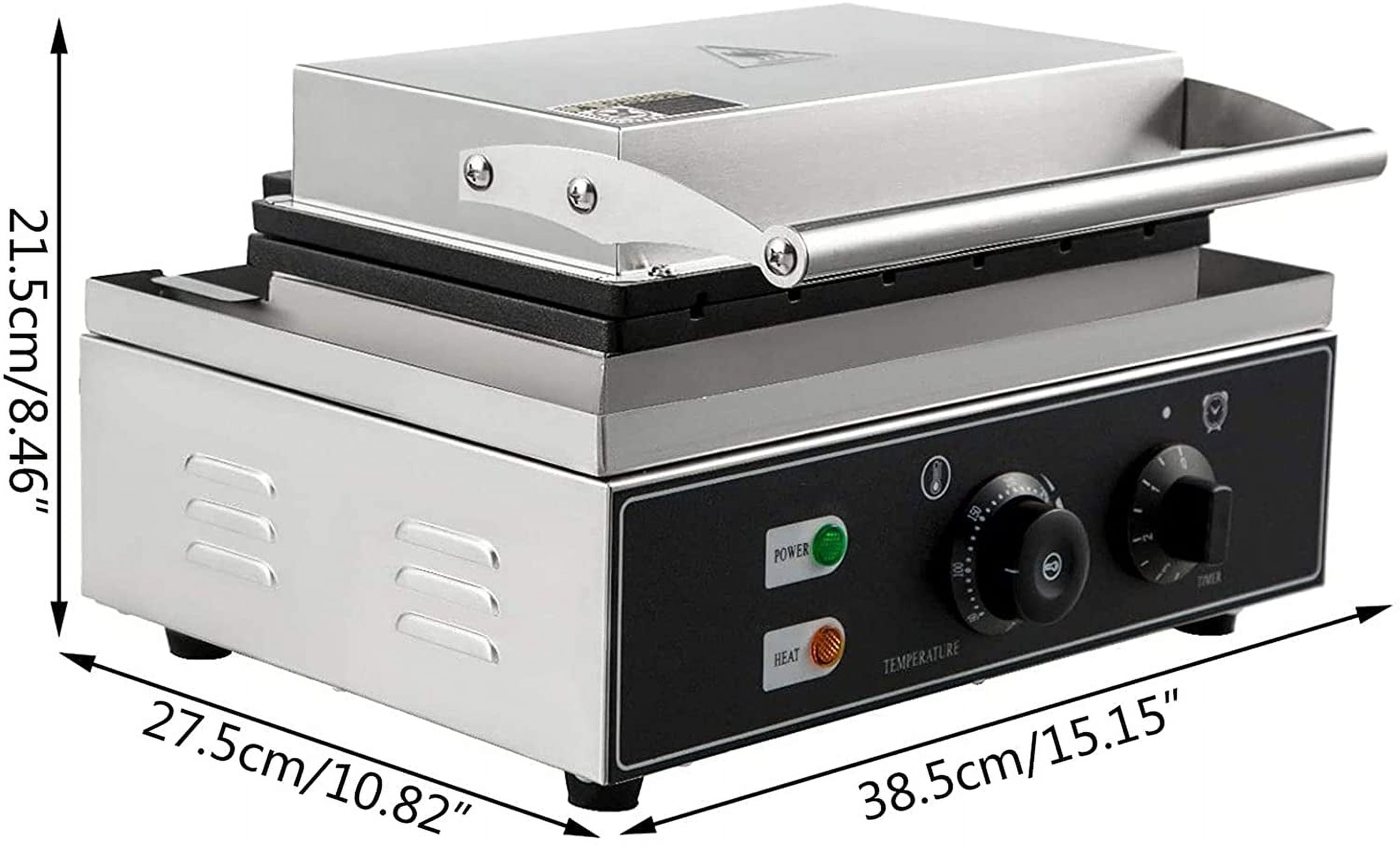 Miumaeov 1500W Commercial Electric Nonstick Pan Waffle Maker Machine 50~300℃ New