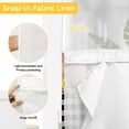 thumbnail image 4 of No Hook Shower Curtain with Snap in Liner, Western Star Farm Sunflower Waterproof Fabric Bathroom Curtain Mesh Top Window, Vintage Wood Grain Black Buffalo Plaid Shower Curtains 36x72in, 4 of 9