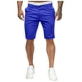 thumbnail image 3 of OSOLU Mens Summer Fashion Casual Slim Solid Color Zipper Buckle Shorts Pants Suit Shorts Trousers Everyday Comfort Versatile Bottoms, 3 of 5