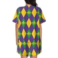 thumbnail image 3 of Bixox Women's Mardi Gras Printed Pajama Set 2 Piece Lounge Set Top and Shorts Soft Pajamas, Shorts with Pockets, 3 of 7