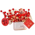 thumbnail image 3 of Ramo de frutos rojos artificiales en jarrón, centro de mesa decorativo para China Estilo A, 3 of 9