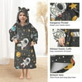 thumbnail image 4 of Dailycode Wearable Blanket Hoodie Oversized Sherpa Flannel Blankets with Pocket for 3-14 Year Old Cartoon Astronauts Stars Asteroids, 4 of 7