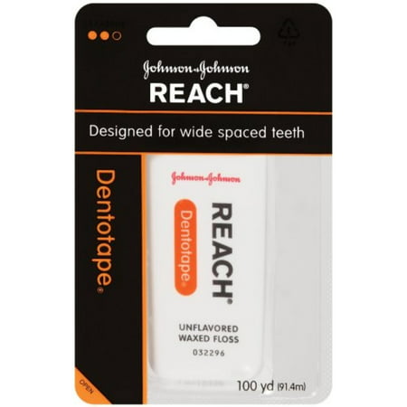 Dentotape Unflavored Waxed Floss, 100yd (Pack of 3), Designed especially for cleaning wide spaces between teeth By (Best Way To Clean Between Teeth)