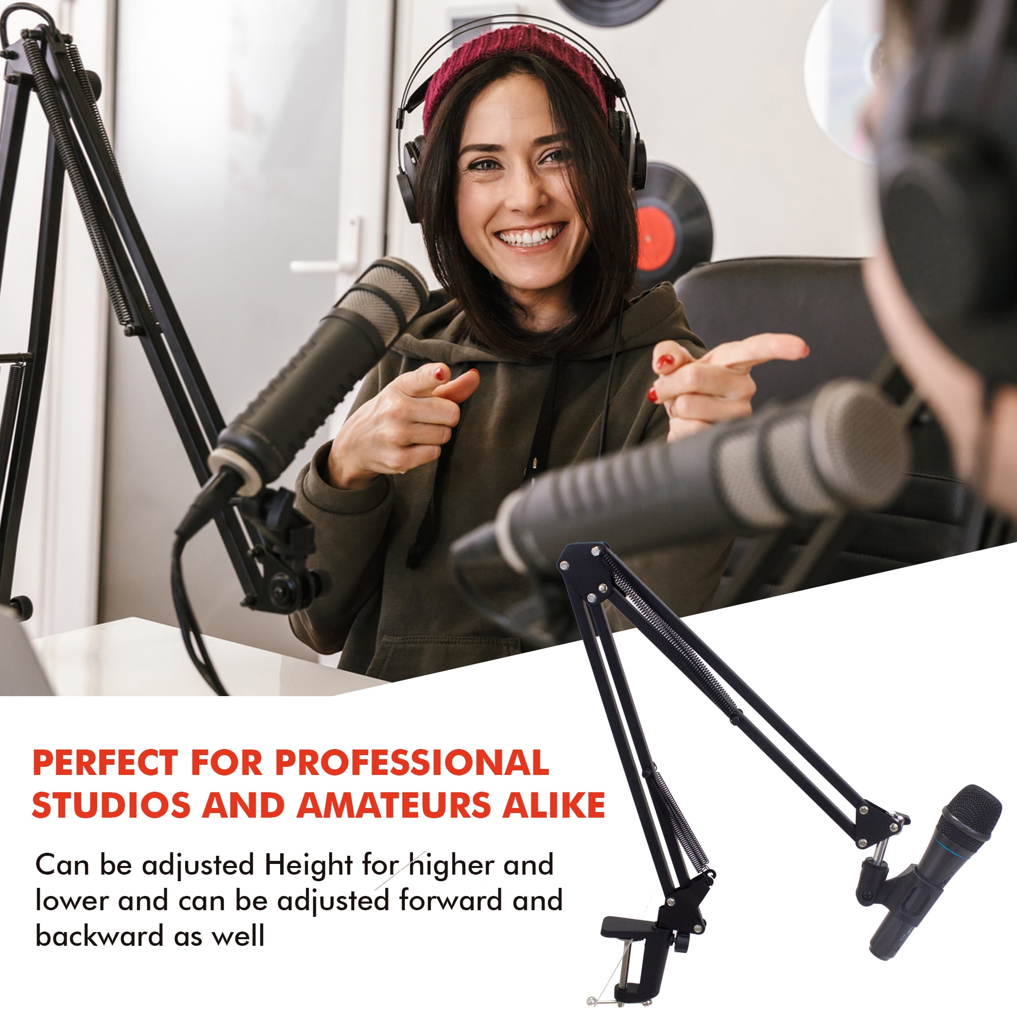 Technical Pro Microphone Suspension Arm Height Adjustable Crane 20.9in Steel