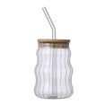 thumbnail image 1 of jifeng Creative Glass Jar with Straws Reusable Transparent Drinkware Coffee Cup A, 1 of 9