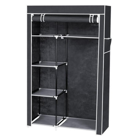 Ktaxon Portable Fabric Closet Storage Organizer Clothes Wardrobe Ktaxon Portable Fabric Closet Storage Organizer Clothes Wardrobe Shoe Rack With Cover Shelves Gray
