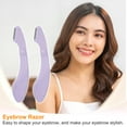 thumbnail image 3 of Unique Bargains 6Pcs Eyebrow Razor Facial Razor Brow Shaper Eyebrow Trimmer Tool Purple ABS Stainless Steel, 3 of 7