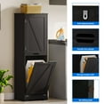 thumbnail image 4 of Dextrus 53" Tilt Out Laundry Hamper Cabinet, Laundry Hamper with Adjustable Shelf and Storage Basket, Black, 4 of 10