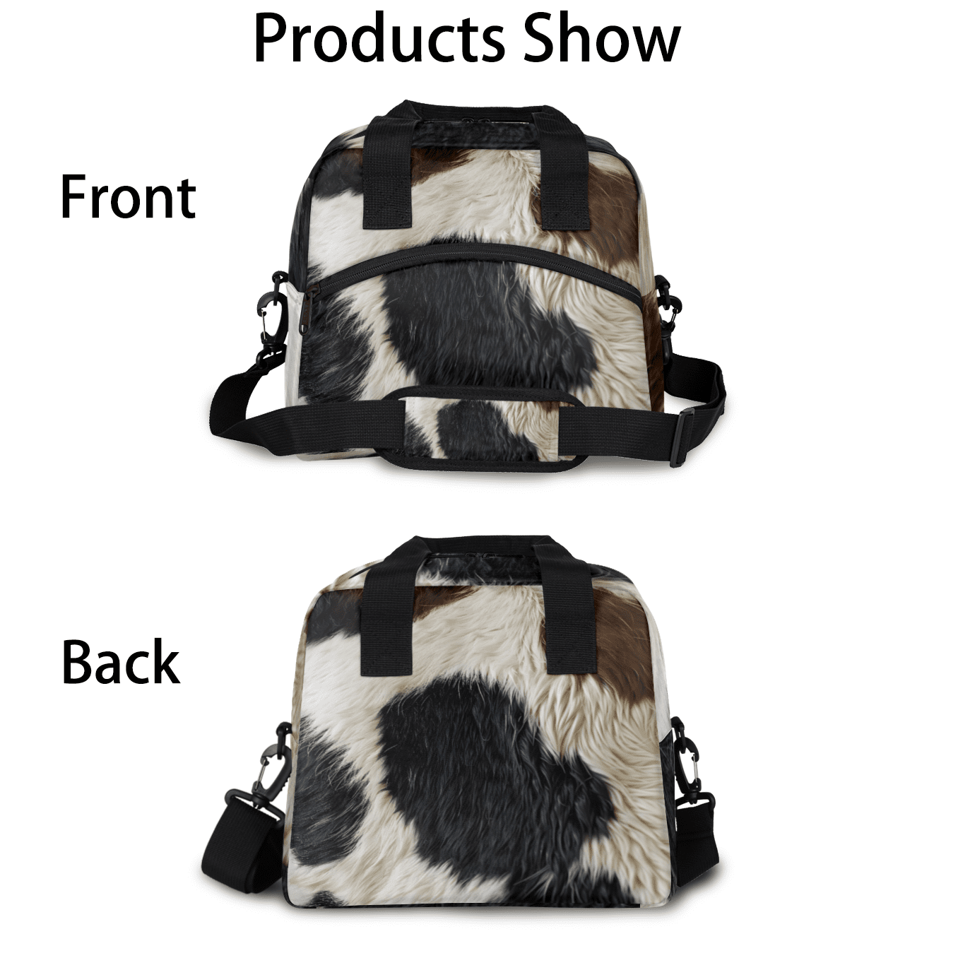 Herdesigns Brown Cow Insulated Lunch Bag for Women Men Adults Large Reusable Lunch Box Leakproof Portable Cooler Tote Bags with Adjustable Shoulder Strap