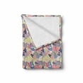 thumbnail image 2 of Garden Art Soft Flannel Fleece Throw Blanket, Flower Petals in Harmony with Colorful Leaves Randomly Aligned Design, Cozy Plush for Indoor and Outdoor Use, 70" x 90", Multicolor, by Ambesonne, 2 of 6