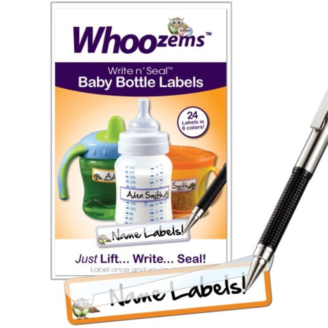 Baby Bottle Lables，Daycare Waterproof Labels，Write-On Self-Laminating Assorted