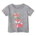 thumbnail image 1 of TZEWGL Hauts pour Enfants Imprimé Graphique Col Rond Manches Courtes Ample pour Filles Garçons Taille 4-5T, 1 of 4