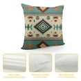 thumbnail image 4 of COMIO  Set of  Brown Turquoise South Western Ethnic Throw Pillow Covers Tribal Native Seamless Pattern Decorative Pillow Cases Home Decor Standard Square  Pillowcases, 4 of 5