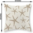 thumbnail image 6 of Brown Tan Starfish Pillow Covers 18x18 Set of 2 Coastal Throw Pillows Summer Nautical Ocean Beach Theme Decorative Pillowcase Outdoor Farmhouse Linen Decor Cushion Case for Couch Home Bedroom, 6 of 7