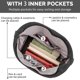 thumbnail image 2 of Bolso Prite Corduroy para mujer con cremallera gris, 2 of 7