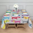 thumbnail image 3 of Colorful Funny Dachshund Square Tablecloth,Waterproof Square Table Cover,Wipeable Spillproof Washable Table Cover for Home Kitchen Party Decor 52"x52"(132x132cm), 3 of 6