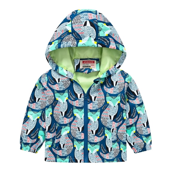EnJoCho Toddler Boys Lightweight Waterproo𝖿 Hooded Jacket with Pockets Zip Up Thin Outwear Coats Spring Fall Windbreaker Rain Jacket Outdoor Coats for Kids
