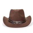 thumbnail image 4 of Sombrero de vaquero Italy Western Classic Fedora para hombre y mujer, 4 of 4