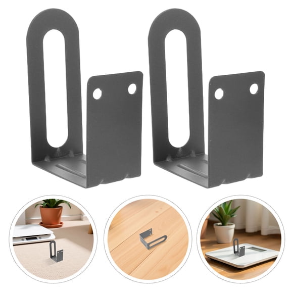 OUNONA Anti-Slip Scale Wall Mount, Carbon Steel, Home Use, Secure Body Fat Scale Storage, 2Pcs