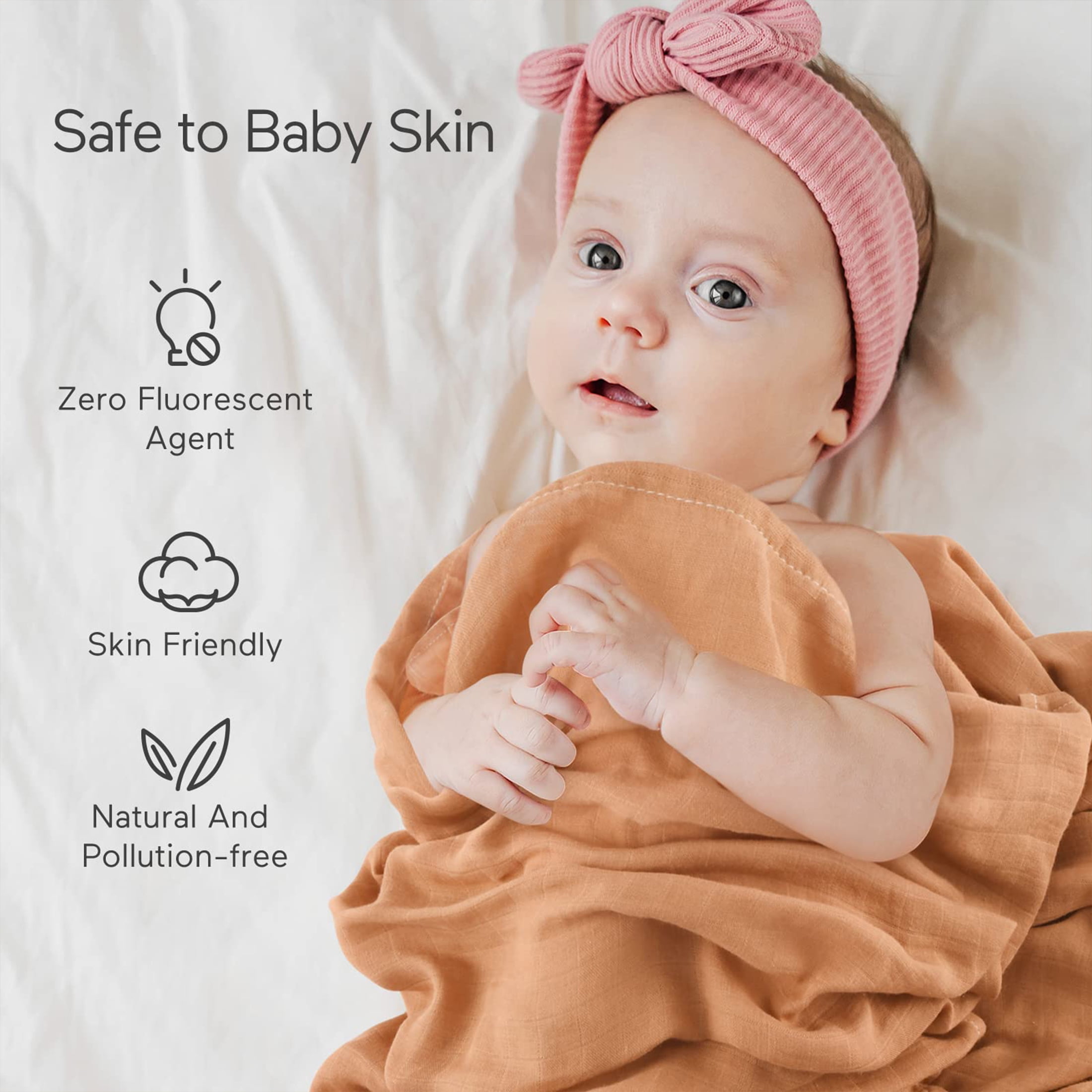 Momcozy Muslin Swaddle Blanket, Toddler Soft Receiving Swaddle 4-Pack, Breathable, Unisex for Boys and Girls