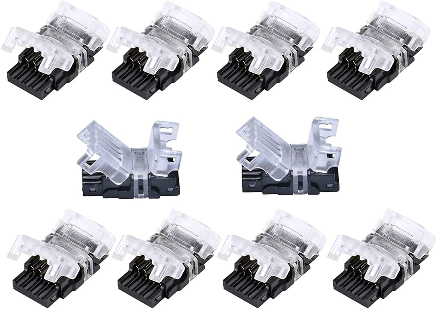 SUPERNIGHT 10 Pack 4 Pin LED Connector for Waterproof 10mm RGB 5050 5630 LED  Strip Lights, Strip to Wire Quick Connection Without Stripping Wire -  Walmart.com