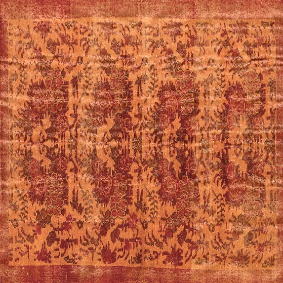 Ahgly Company Indoor Square Persian Orange Traditional Area Rugs, 5' Square