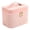 Pink, variant on Large Capacity Corduroy Makeup Bag with Handle, Portable Cosmetic Travel Case Organizer for Toiletries, Skincare and Beauty Essentials