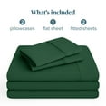 thumbnail image 3 of Bare Home Premium 1800 Collection 5-Piece Bed Sheet Set, Split California King, Forest Green, 3 of 11