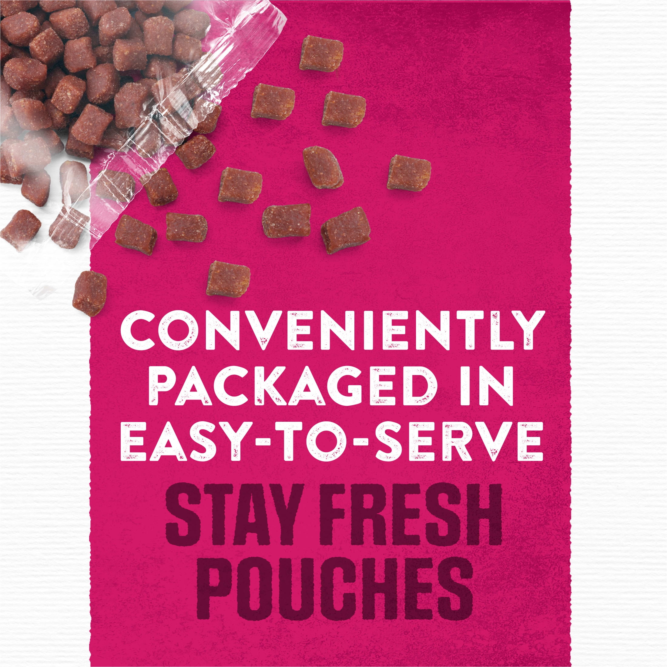 Purina Moist & Meaty Dry Dog Food, High Protein Steak Flavor with Real Beef, 6 oz Pouches (36 Pack)