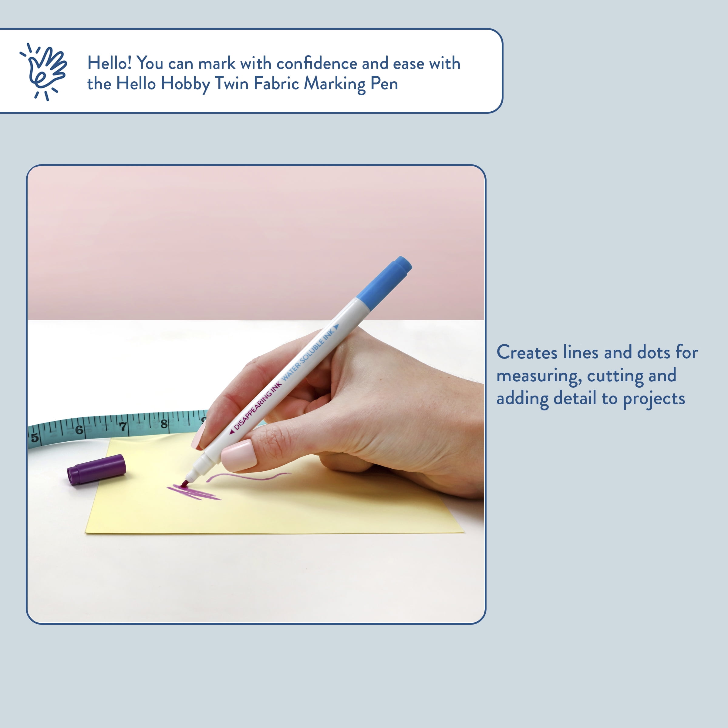 Hello Hobby Twin Fabric Marking Pen, Purple and Blue, 1 Count