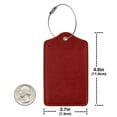 thumbnail image 4 of Disketp 2 Pcs Luggage Tag For Suitcase,Maroon Leather Baggage Tag With Stainless Steel Loop Privacy Cover For Women Men Girls, 4 of 5