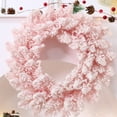 thumbnail image 2 of BNNG Pink Pine Flocked Christmas Wreath Artificial Snowy Fir Christmas Wreaths for Front Door Hanging Winter Holiday Wreath Christmas Decorations Indoor for Windows Fireplace Wedding Party Decor, 2 of 8