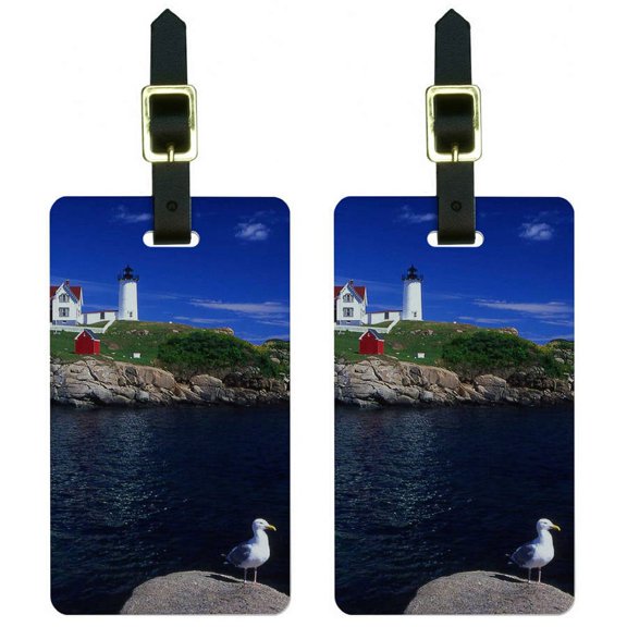 Nubble Light Lighthouse Maine Luggage Tags Suitcase Carry-On ID, Set of 2