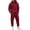 01#Wine, variant on Men's Quarter Zip Cargo Tracksuit Two Piece Outfit Multi Pockets Hoodie and Jogger Pants Drawstring Casual Athletic Set XL